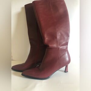 Elegant Burgundy Knee-High Boots